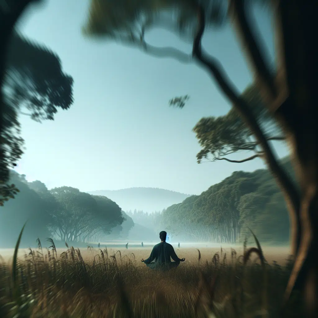 תמונת תרגול נשימה עמוקה בשטח פתוח